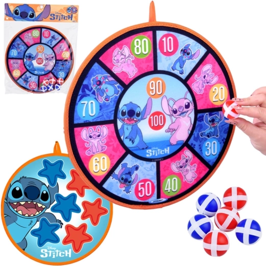 Beidseitige Klett-Dartscheibe STITCH 36 cm + 6 Bälle 4 cm