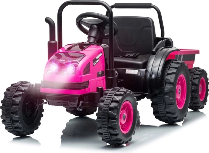 Elektrischer Traktor mit Anhänger MILLY MALLY Farmer – rosa