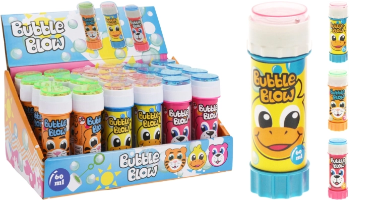 Seifenblasen 60 ml mit Märchenmotiven und Spiel im Deckel