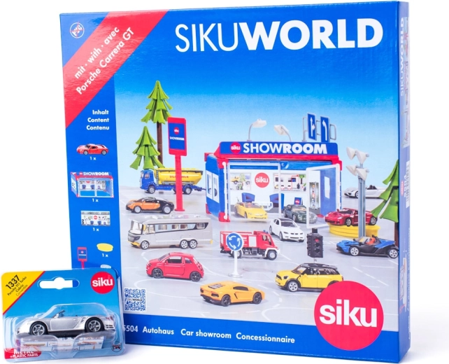 SIKU World Autohaus mit Porsche 911 Turbo Spielzeugauto
