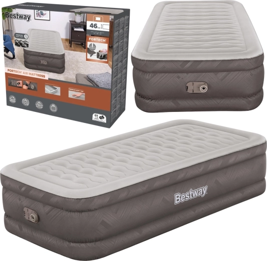Bestway Fortech aufblasbare Einzel-Luftmatratze mit integrierter elektrischer Pumpe 191 × 97 × 46 cm