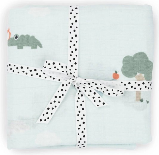 Done by Deer Musselin-Wickeltuch Playground blau