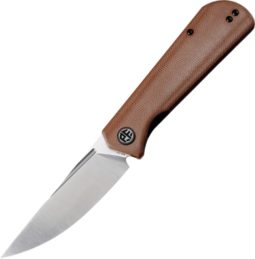 Klappmesser PETRIFIED FISH Viking, satiniert, Klinge 9,2 cm, braune Micarta