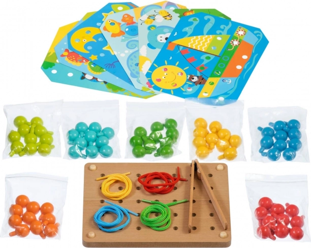 Holzmosaik mit Pinzette und Stickerei LUCY & LEO