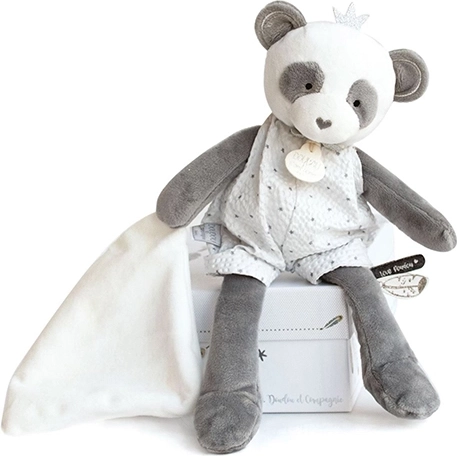 Doudou Geschenk Plüschpanda mit Decke 28 cm