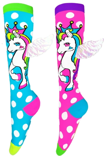 Verrückte Kniestrümpfe mit fliegendem Einhorn MADMIA