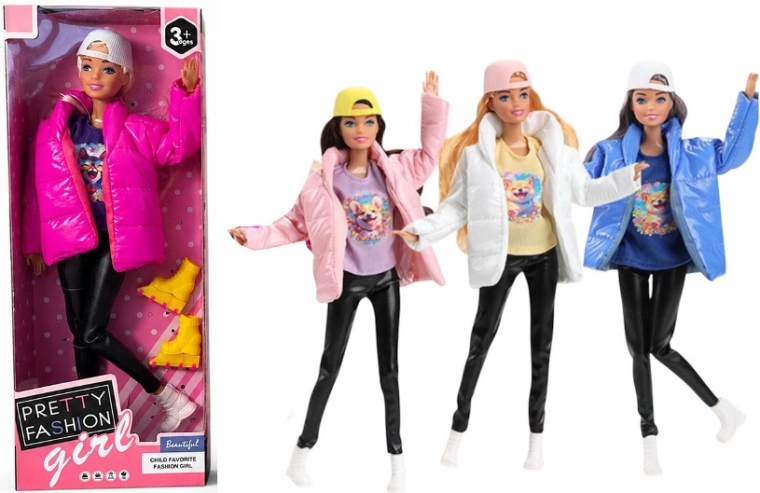 Modische Puppe im winterlichen Sportoutfit – 1 Stück