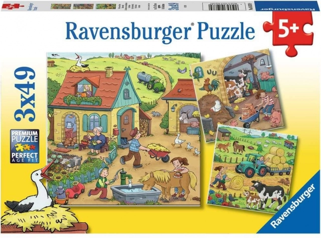 RAVENSBURGER Puzzle Auf dem Bauernhof 3x49 Teile