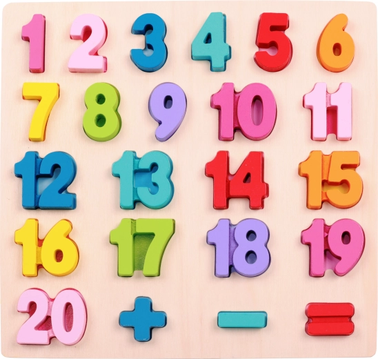 2Kids Toys Einlege-Holzpuzzle Mathematik – großes Zählen