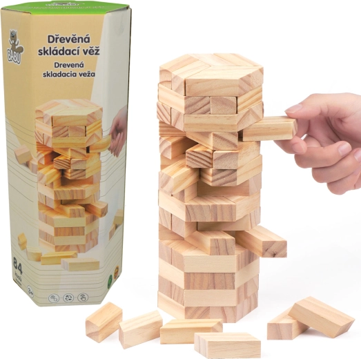 Holzturm zum Stapeln, 84 Stk., Sparkys