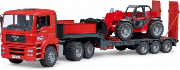 Lastwagen mit Anhänger MAN TGA und Teleskoplader Manitou 1:16