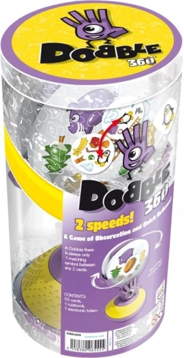 Asmodee Dobble 360 – Reaktionsspiel mit Drehturm