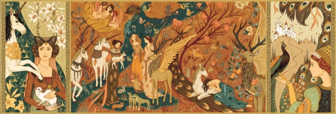 Panorama-Puzzle Einhorn-Garten