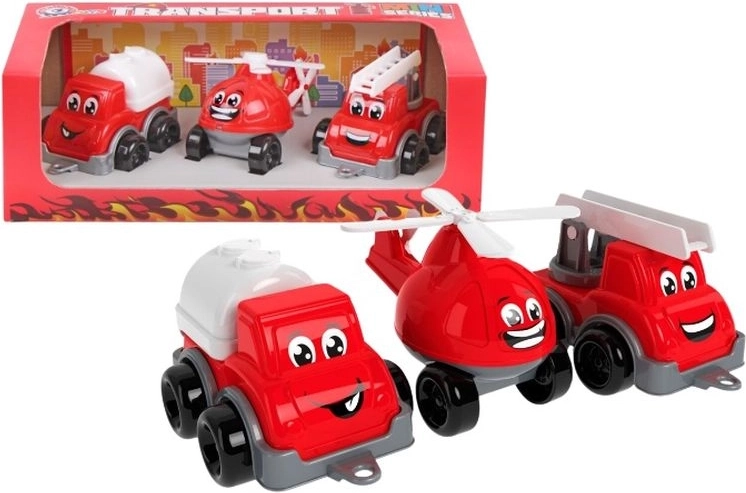 TechnoK Mini-Fahrzeuge Feuerwehr – Set aus kleinen Autos