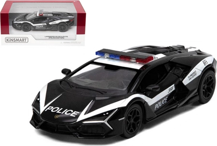 Lamborghini Revuelto Polizei Metallmodell Pull Back