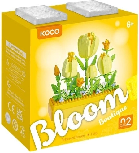 KOCO Baukasten Blumen – gelbe Tulpen (259 Teile) - 1 Stück