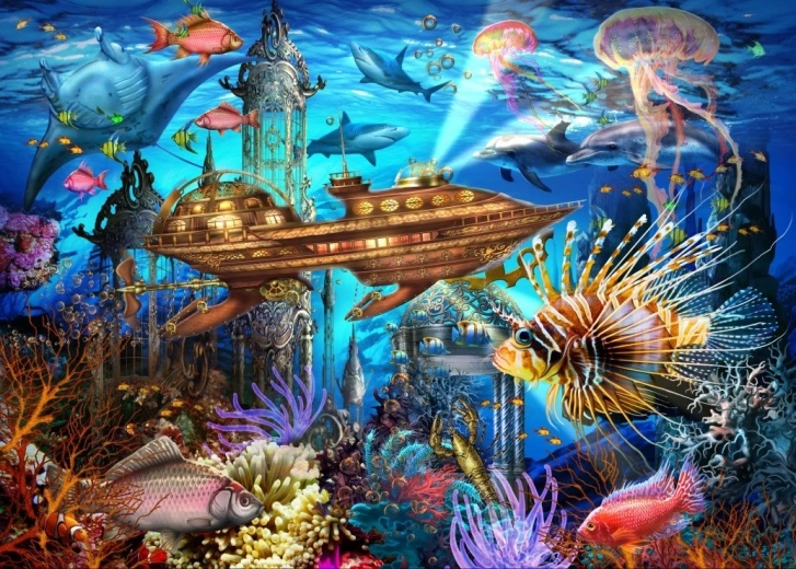 Puzzle Unterwasserstadt 500 Teile BLUEBIRD