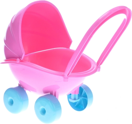 Tiefer Kunststoff-Puppenwagen – rosa