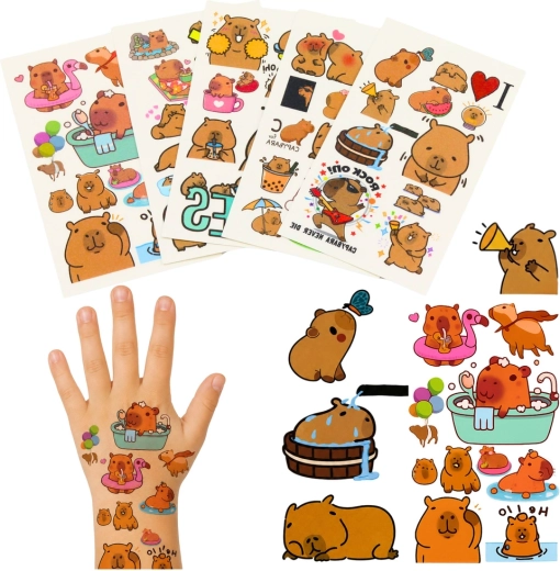 Temporäre Kinder-Tattoos mit Capybaras – 95 Tattoos