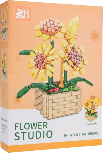 Bausatz Sonnenblume im Blumentopf, 550 Teile