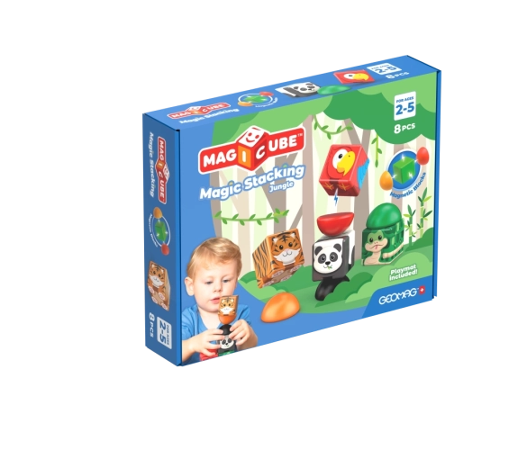 Geomag Magicube magnetisches Konstruktionsspielzeug Dschungel, 8 Teile