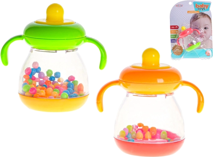 Rassel in Flaschenform 8 cm, ab 3 Monaten, 3 Farben