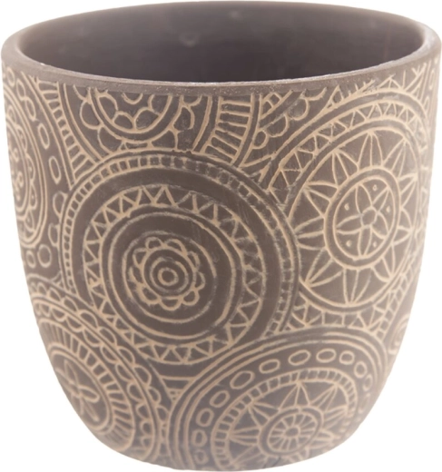 Keramik-Blumentopf Mandala beige 12 × 12 × 11 cm