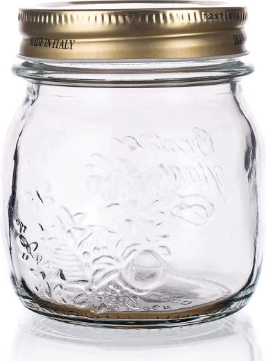Dose Quattro Stagioni 0,25 l mit Glaskörper und Metalldeckel