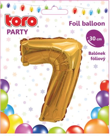 Folienballon Zahl 7, 30 cm, gold TORO
