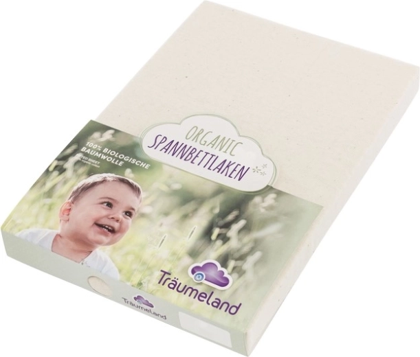 Träumeland Bio-Jersey-Spannbettlaken 40 × 90 cm naturweiß