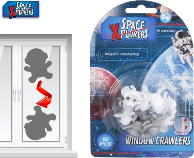 Set aus weltraumkletternden Fensterspielzeugen – Astronauten 2 cm, 12 Stück