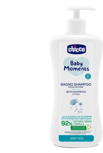 Chicco Baby Moments Duschgel 2-in-1 für Haare und Körper mit Spender 750 ml