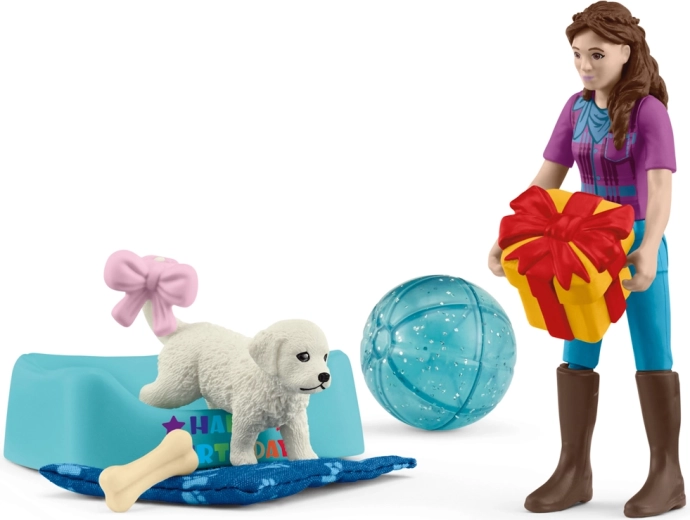 Schleich Pocket Set: Geburtstagsparty mit Lisa und Welpen