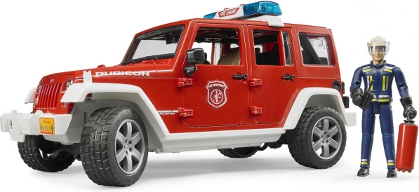 Roter Feuerwehrauto Jeep Wrangler mit Figur und Zubehör