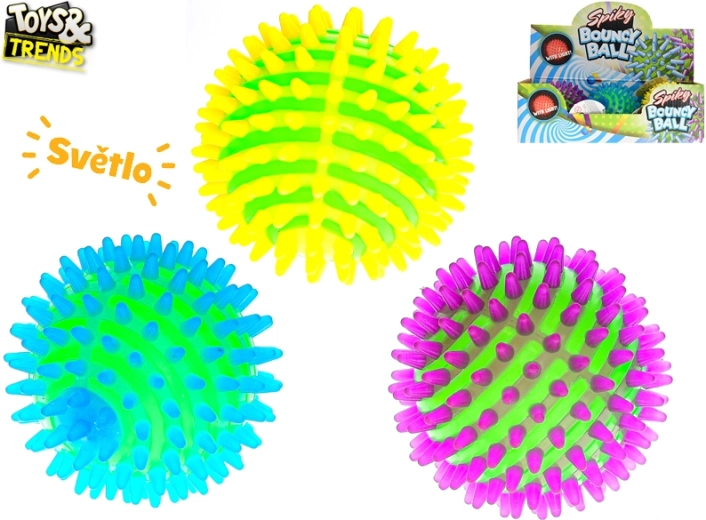 Leuchtender Springball mit weichen Noppen 9 cm