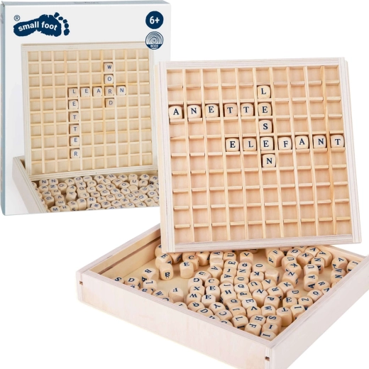 Holzbasiertes Wortspiel mit Buchstaben SMALL FOOT