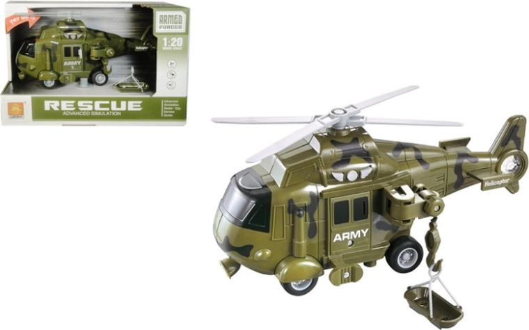 Militärischer Hubschrauber mit Licht und Sound