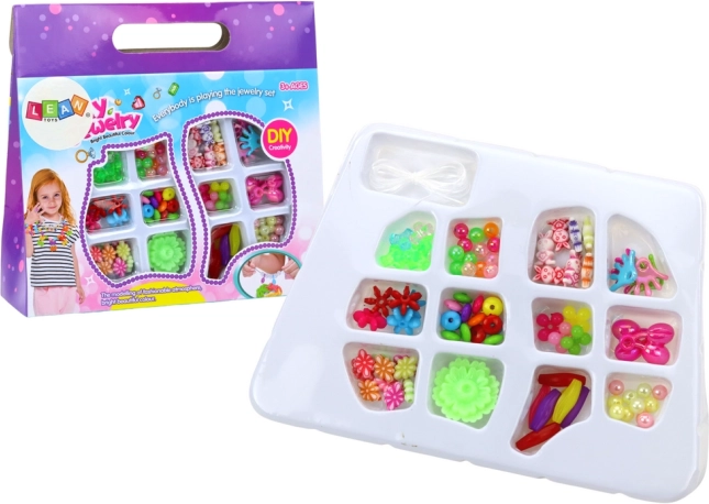 Kreativset mit bunten Perlen zur Schmuckherstellung