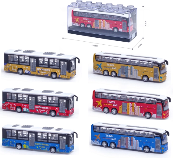 Metallmodell eines Schulbusses 1:64 mit öffnenden Türen