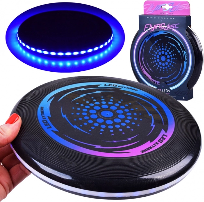 Leuchtende LED-Frisbee-Scheibe 23 cm für nächtlichen Spaß