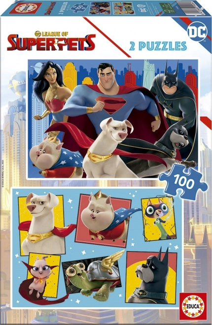 Educa Puzzle DC League of Super-Pets 2×100 Teile