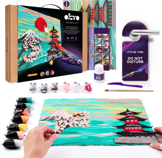 OKTO Kreativset zum Malen mit Modelliermasse Japan 30 × 40 cm