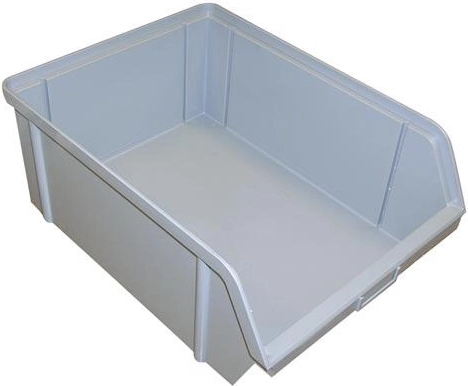 Aufbewahrungsbox mit abgeschrägter Front 300 × 200 × 142 mm, 20 kg, grau