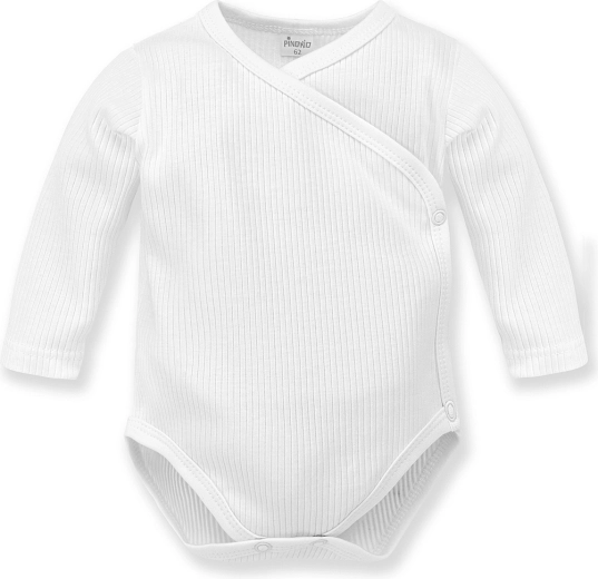 Wickelbody gerippt mit langen Ärmeln Lovely Day, weiß, Gr. 50