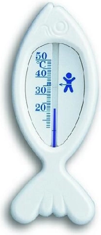 Badethermometer Fisch 15 cm, weißer Kunststoff