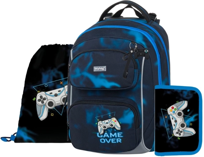 Schulset OXY Jumper Gamer 3-in-1 – Rucksack, Etui und Turnbeutel