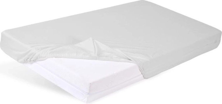 Wasserdichtes Bambus-Spannbettlaken hellgrau 60 × 120 cm