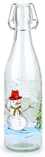 Glasflasche mit Bügelverschluss TORO 540 ml – Schneemann