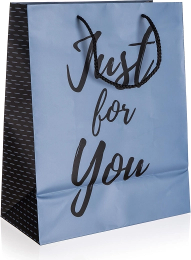 Geschenktasche JUST FOR YOU Blue M 18 × 22 × 10 cm