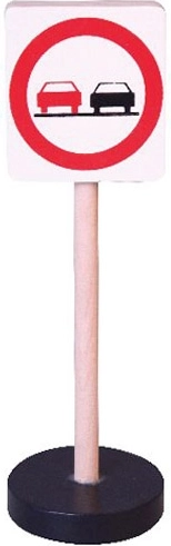 Babu Holz‑Verkehrszeichen – Überholverbot